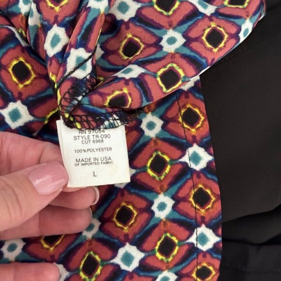 Three Eighty Two NEW Multicolor Geometric Romper Shorts Tank Sheer Lined Lrg - Picture 8 of 11